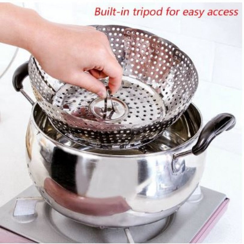 Multifunctional Stainless Cooking Steamer Foldable Kitchen Steamer Plate
